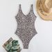 Women’s Clothing New Leopard Print One Piece Halter Swimsuit_voghion.com