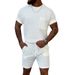 Herren Kurzarm Shorts Zweiteiliger Casual Sports Rundhals Jogginganzug_voghion.com