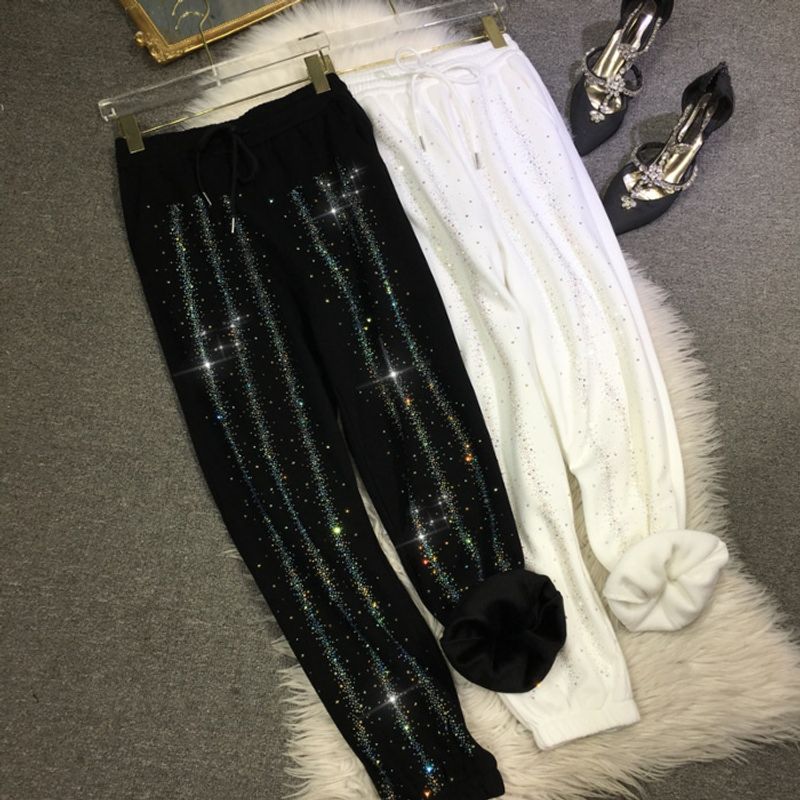 Damenbekleidung Schwere Hot Diamond Jogginghose Damen Plus Samt Verdickte High Waist Slim Sports Leggings_voghion.com