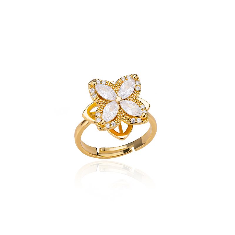 Anello girevole con opale e sole da donna in saldo, anello regolabile in acciaio inossidabile_voghion.com