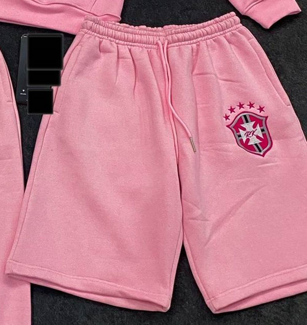 Unisexowy komplet z kapturem i spodniami dresowymi w geometryczny wzór – oversize'owy, uliczny, z opadającymi ramionami (czarny/szary/różowy/niebieski, S-XL)_voghion.com