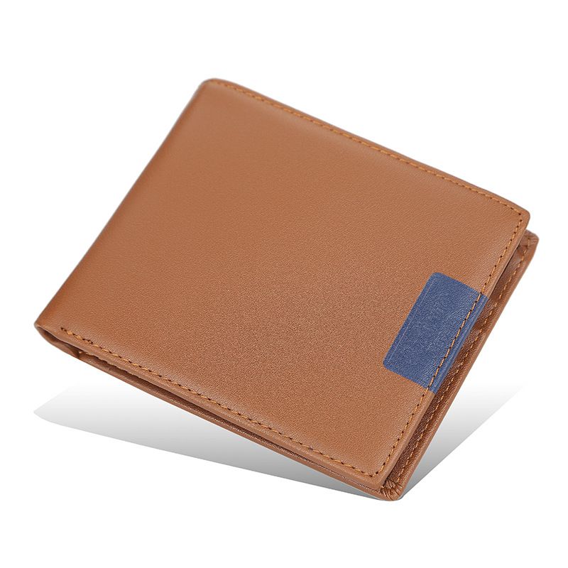 Baellerry portafoglio corto da uomo stile orizzontale con slot multi-card portafoglio aperto semplice portafoglio sottile in pelle morbida_voghion.com