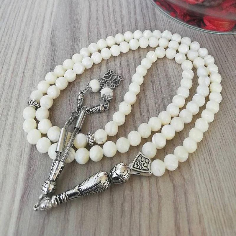 99 8 cm puhtast valgest välgukivist põdra palvehelmeid Taisbihai_voghion.com