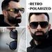 Occhiali da sole da pilota retrò quadrati polarizzati da uomo, alla moda, con montatura in metallo oversize e parte superiore piatta._voghion.com