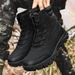 Outdoor High-Top-Stiefel Herren Casual Combat Boots Herren Weiche, verschleißfeste, rutschfeste Schnürschuhe, flache, bequeme Wanderschuhe Herren_voghion.com