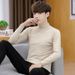 Herrenbekleidung Herbst 2024 Koreanischer Stil Herren Strickwaren Einfarbig Halber Rollkragen Langarm Modisches Jugend Casual Pullover Top_voghion.com