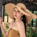 New Arrivals outdoor Seaside woman fashion big Bow large brimmed Sun Protection Cap Foldable Straw Hat_voghion.com