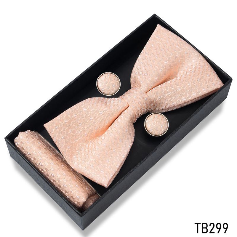 Nieuwe heren high-end boxstrik pochet manchetknopen set mode zakelijke formele accessoires cadeau_voghion.com