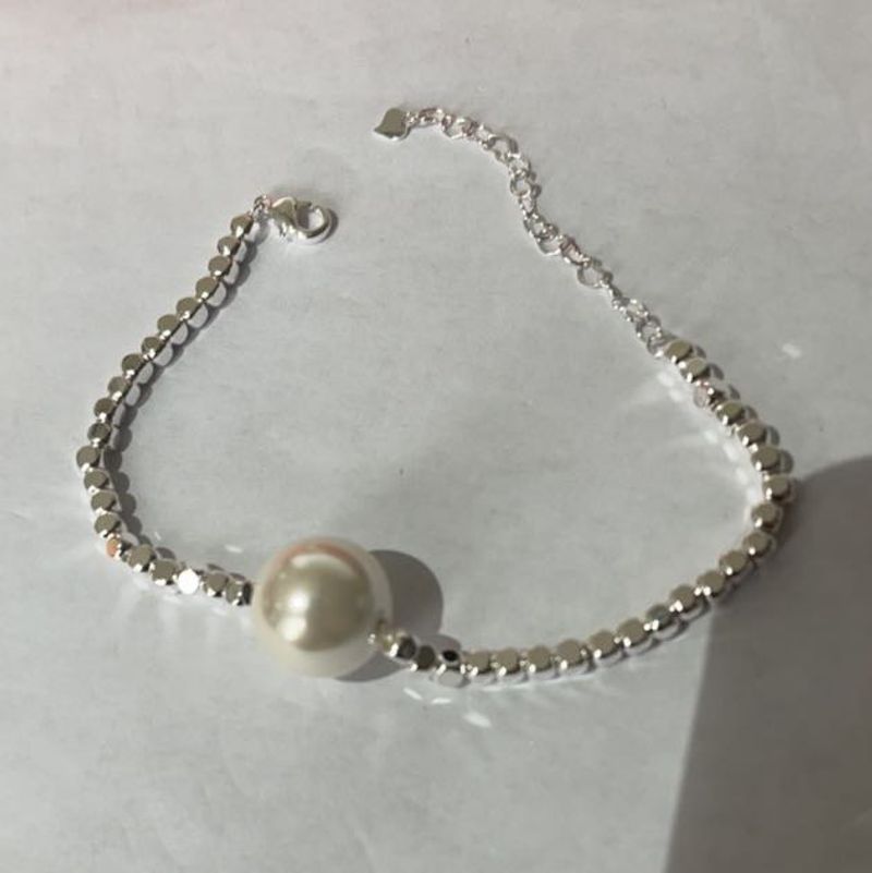 Color VENUS Sier Pearl Necklace Bracet Suit for Women Girl Geometry Choker Irregular Jewelry Birthday Gift_voghion.com