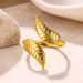 New Snake With Four Pointed Star Leaf Shaped Men's And Women's Open-ended Ring, Lava Ring_voghion.com