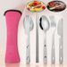 Outdoor-Geschirr Knochen Tasche Edelstahl Geschirr Tragbare Set Essstäbchen Löffel Set Outdoor Reise Messer Und Gabel Löffel Set_voghion.com