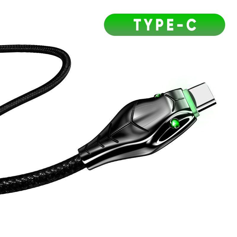 Black Mamba 1M/2M/3M USB Android Type-c iPhone Cable,5A Fast Charging Cables Charger Adapter For iPhone iPad Samsung Huawei Xiaomi Smart Phone_voghion.com