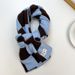 2025 New Korean Style Winter Fashion Versatile High-End Knitted Large Checkerboard Scarf For Women Warm Neck Warmer_voghion.com