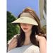 Cute Puppy Sticker Straw Woven Empty Top Sunscreen Hat Female Summer Sweet Cute Beach Hat Outdoor Sunshade Straw Hat_voghion.com