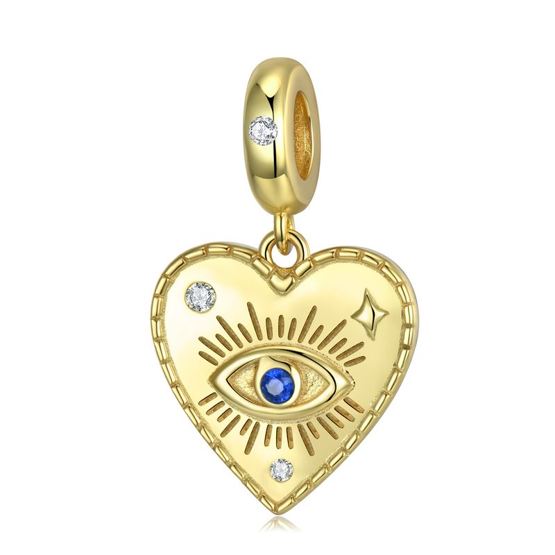 Biżuteria damska MAGIC CHARMS Demon Eye Heart Shape S925 Srebro pozłacane Wisiorek Bransoletka DIY Akcesoria_voghion.com