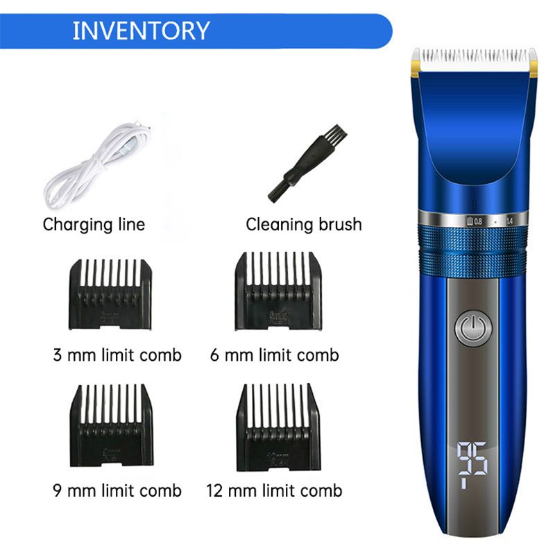 New hair clipper with fine-tuning, intelligent display, ceramic cutting head, and electric pusher_voghion.com