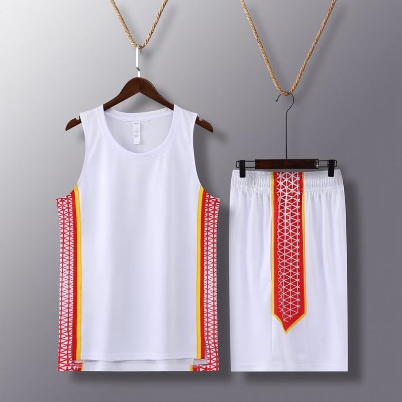 American basketball suit with jersey, printed vest, European size training, sports competition team uniform, college_voghion.com