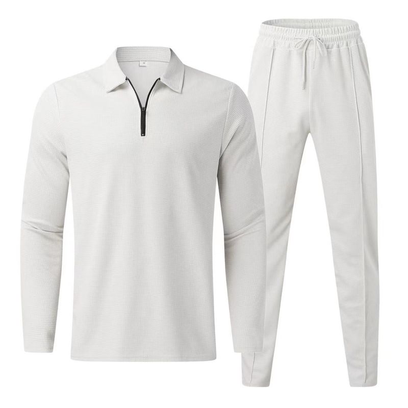 Summer long sleeved pants two-piece sports casual men's set_voghion.com