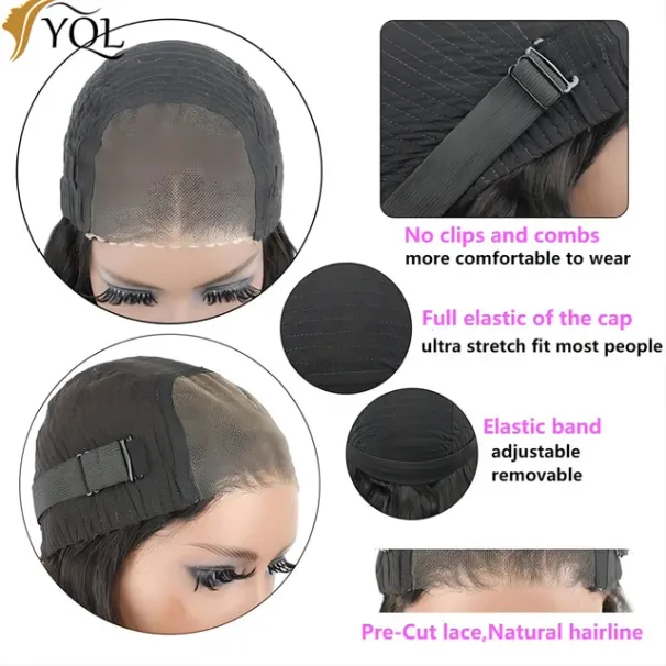 Kuum müüdav liimita Bob-parukas, sirge, läbipaistev 4x4 pitsist sulgemisega parukas naistele, inimese juustest_voghion.com