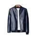 Customized Autumn/Winter Plus Fashion Solid Color Zipper Artificial Leather Casual Pu Jacket Men's_voghion.com