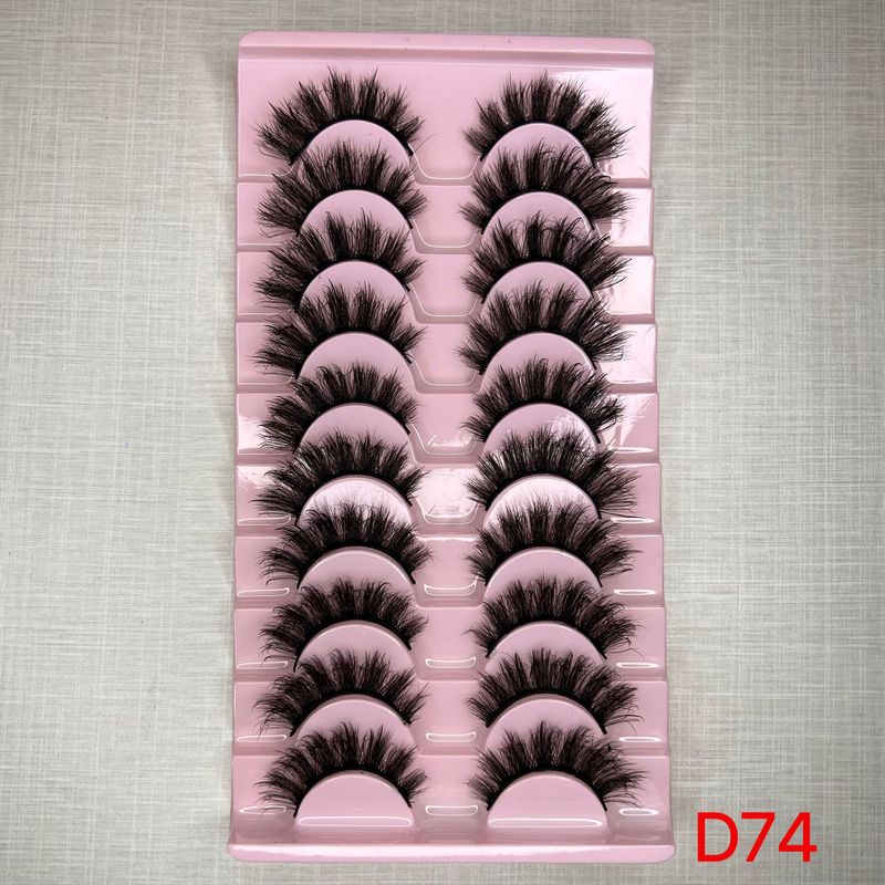 Set di ciglia, ciglia spesse, ciglia finte curve e soffici, ciglia di visone incrociate lunghe multistrato, 8D_voghion.com