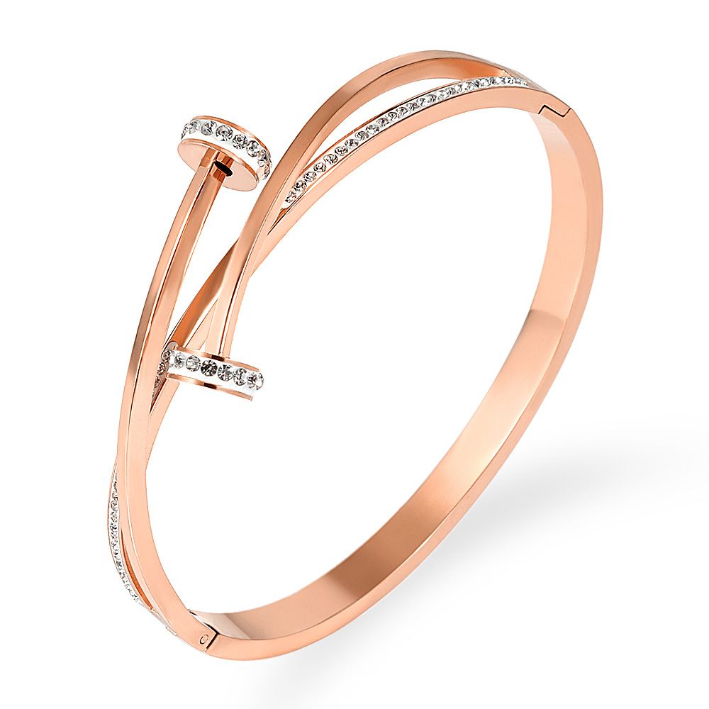 Bracciale unisex in acciaio inossidabile con chiodi a grana semplice e mattone, multiplo_voghion.com