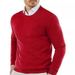 Herrenbekleidung Rundhalspullover Strickpullover Einfarbig Lässiger Langarmpullover Pullover Wollpullover Herren_voghion.com