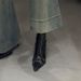 Pointed-Toe Ankle Boots 2025 Fall/Winter New Black Patent Leather Slim-Fit Boots Versatile_voghion.com