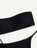 Schwarzer einfarbiger Split-Bikini für Damen mit Bügeln, sexy Push-up, Einheitsgröße, dreiteiliger Badeanzug_voghion.com