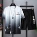 Men's Ice Silk Short-Sleeved T-Shirt Suit Men's Large Size Set Of Casual Handsome Matching Clothes T_voghion.com