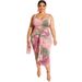 Tight and Sexy Wrapped Hip and Umbilical Two Piece Tie Dye Printing Women's Plus size Sets_voghion.com