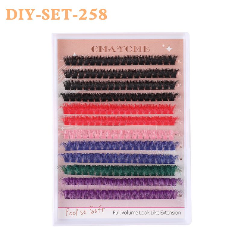 Cross border hot selling 10 16mm single cluster false eyelashes set DIY segmented European and American natural thick D curved eyelashes_voghion.com