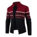 2024 new men's zipper cardigan color blocked casual knit stand up collar sweater jacket_voghion.com