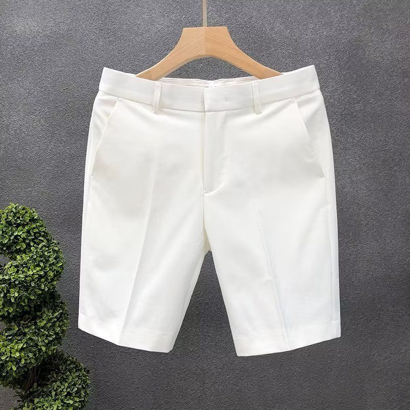 Pantaloncini casual slim fit da uomo - Pantaloncini chino estivi leggeri e traspiranti con gamba dritta, tessuto elasticizzato confortevole, diversi colori e taglie_voghion.com