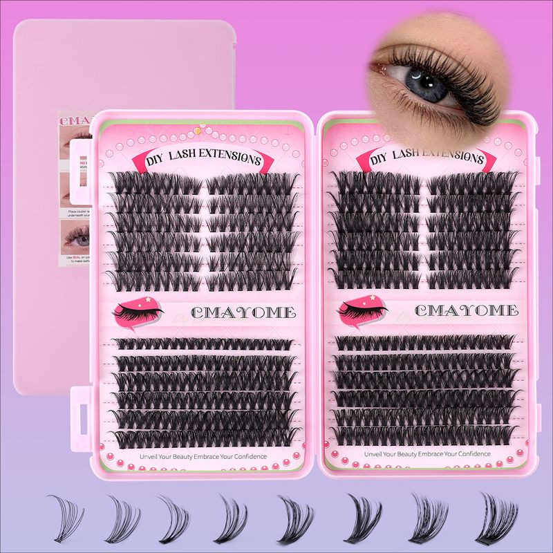 False Eyelashes 504 Clusters Of Segmented DIY False Eyelashes Book Natural Thick Segmented Curling 8 16mm Eyelashes_voghion.com