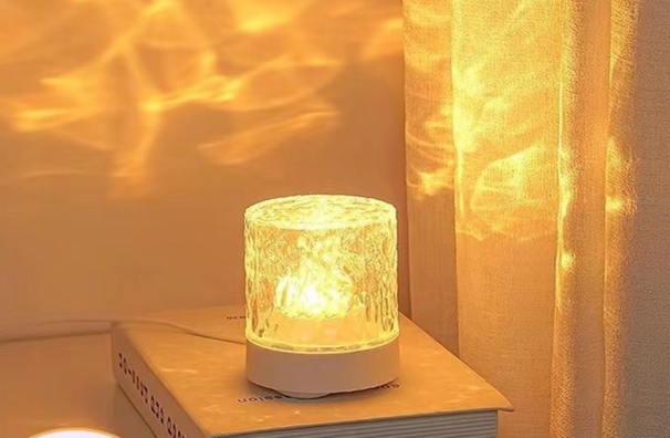 Internet-Promi-romantische dynamische rotierende Wasserwellenatmosphäre Paar hochwertiges Nachtlicht Schlafzimmer Schlafbett_voghion.com