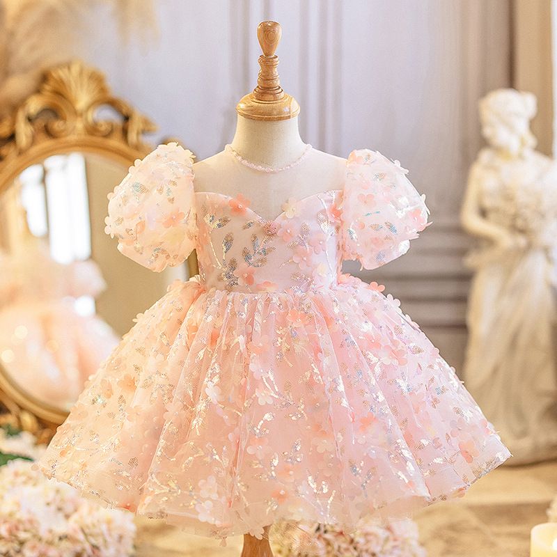Girl's Romantic Princess Dress - Fluffy Tulle Ball Gown For Birthday Parties & Piano Recitals_voghion.com