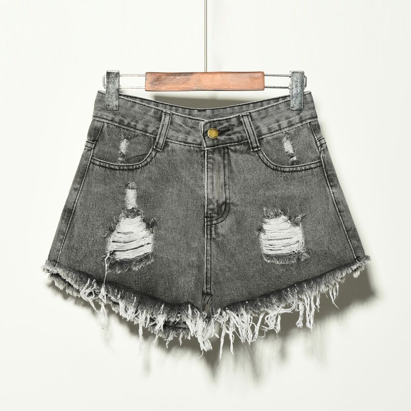 Dameskleding Dames Fat MM Denim Shorts Ripped Elastic Grote Maat Dames Denim Shorts_voghion.com