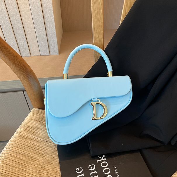 Bags2023 new solid color box bag hard handle handbag personality design versatile shoulder bag fashion Messenger bag_voghion.com