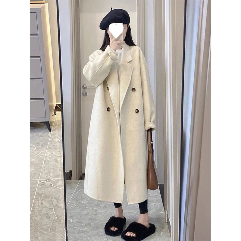 Damenbekleidung neuer mittellanger und langer Wollmantel für Herbst und Winter kleiner Wollmantel für Damen_voghion.com