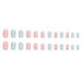 Square Head 24Pcs False Nails with Glue Pink Wavy Line Design Fake Nails Artifical Finished Press on Nails Ful_voghion.com