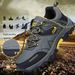 for 2023 New Men Sneakers Leather Waterproof Mountaineering Camping Hiking Thick Sole Comfortable Running Shoes_voghion.com