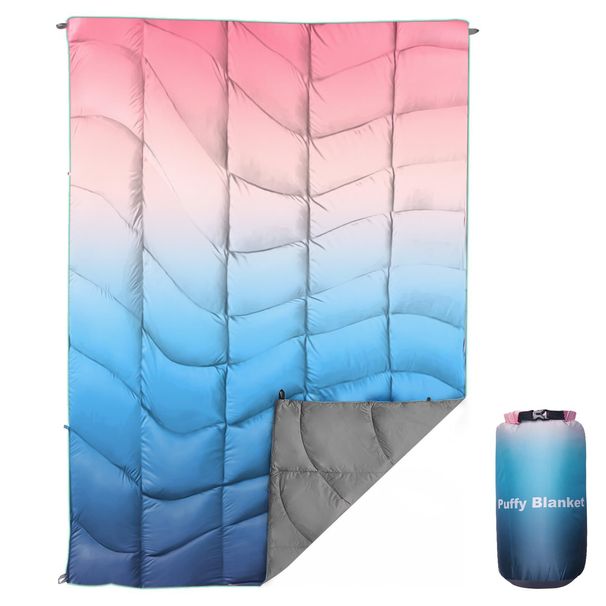 Multifunctional Down Ultralight Waterproof Quilted Fluffy Outdoor Camping Blanket With Storage_voghion.com