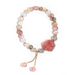 Round Natural Crystal Bracelet Niche Design Fringed Bracelet Strawberry Crystal Cat Claw Bracelet Bracelet Jewelry Gifts_voghion.com