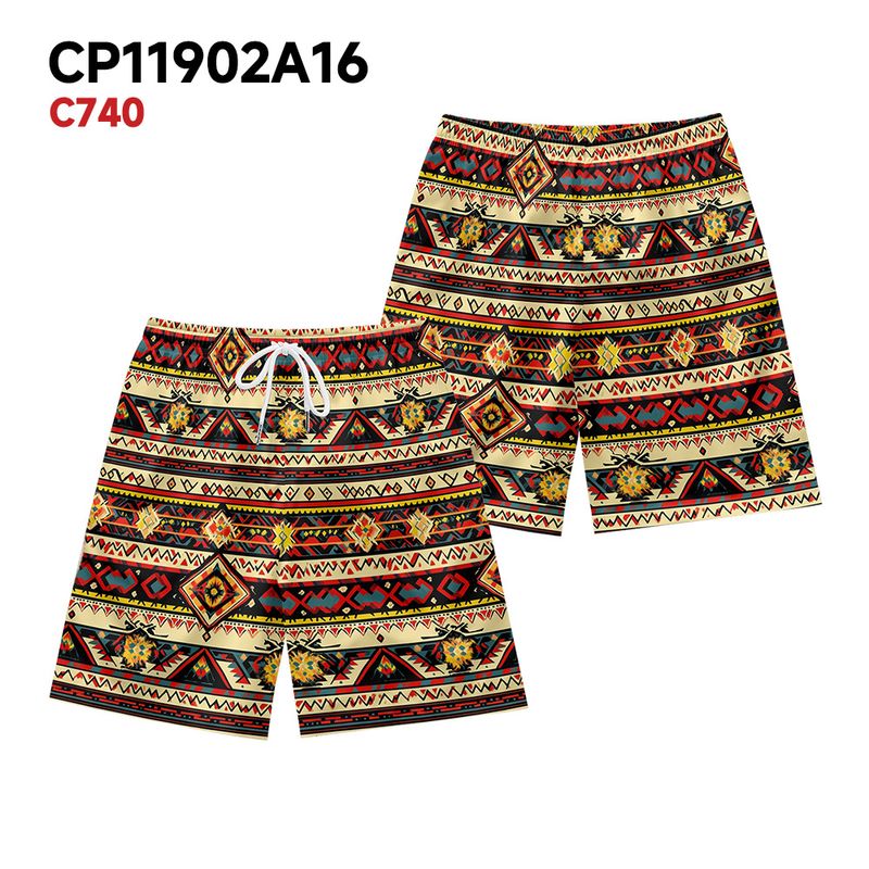 Premium Products American Tribal Print Sports Trendy Brand Men's Seaside Vacation Style Thin Breathable Shorts For Summer_voghion.com