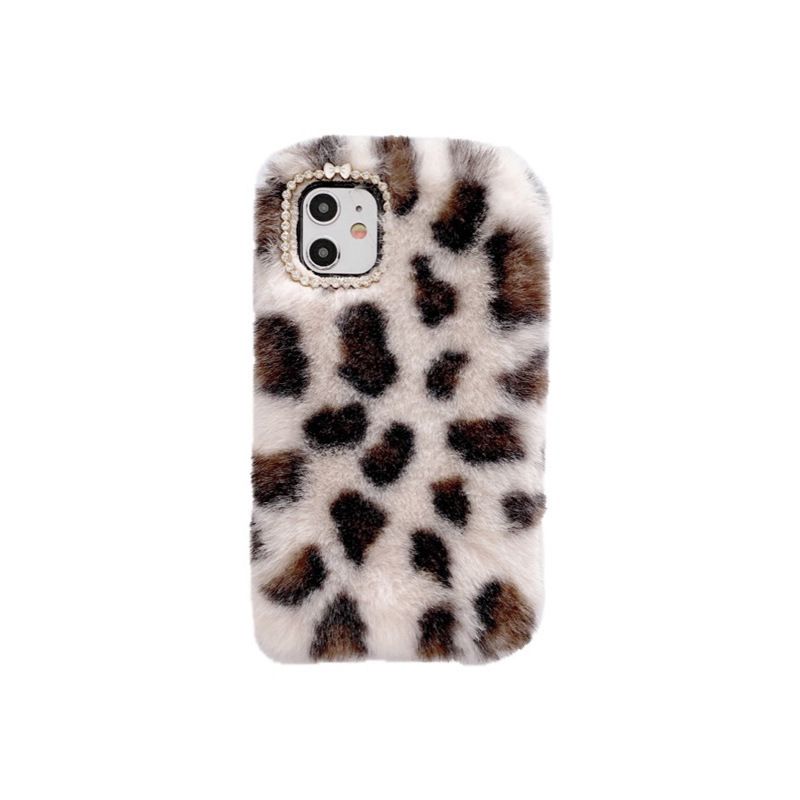 Plush leopard print suitable for iphone13promax Apple 12/11 mobile phone case XS/XR girl 78plus soft case_voghion.com