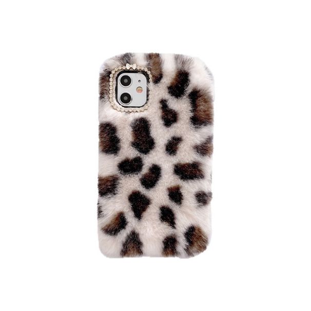 Plush leopard print suitable for iphone13promax Apple 12/11 mobile phone case XS/XR girl 78plus soft case_voghion.com