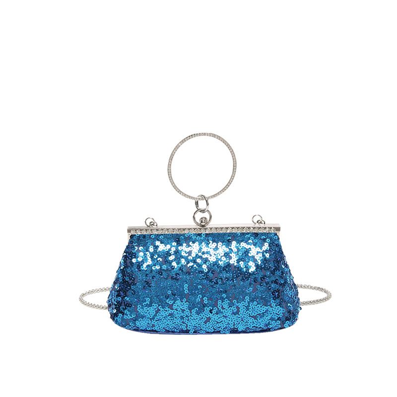 Handtasche für Frauen Persönlichkeit Pailletten Mode Mund Gold Tasche Ladylike Metallring Hand Kette Umhängetasche_voghion.com