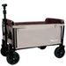All-in-One Convertible Folding Camping Wagon Cart: Bench Seat, Storage Compartment & Included Dog Tether, Beige/Brown_voghion.com