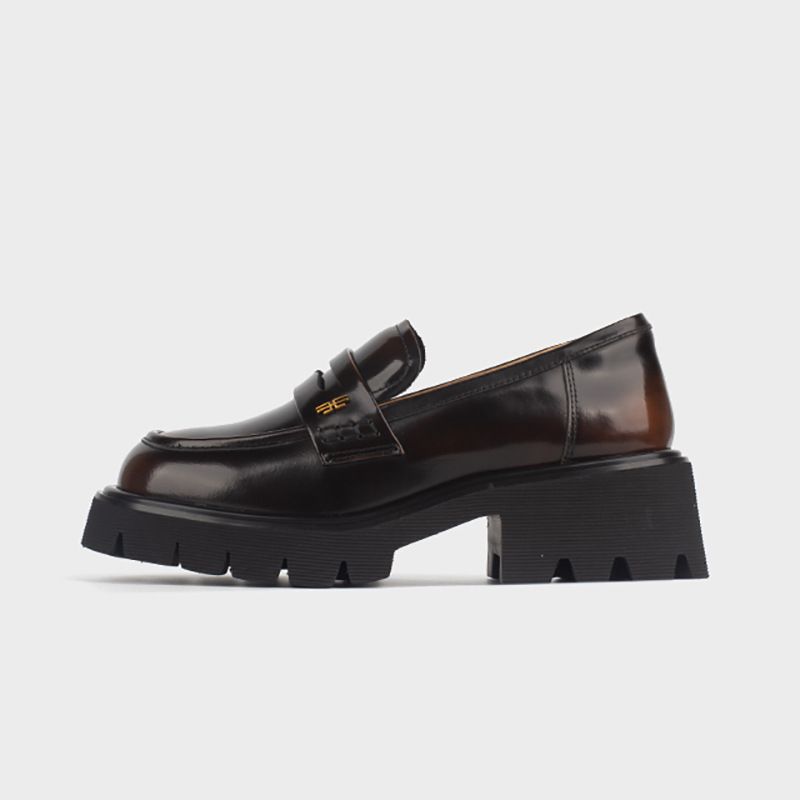 Un nou stil de pantofi mici din piele pentru femei, pantofi simpli, mocasini din piele cu talpă groasă_voghion.com